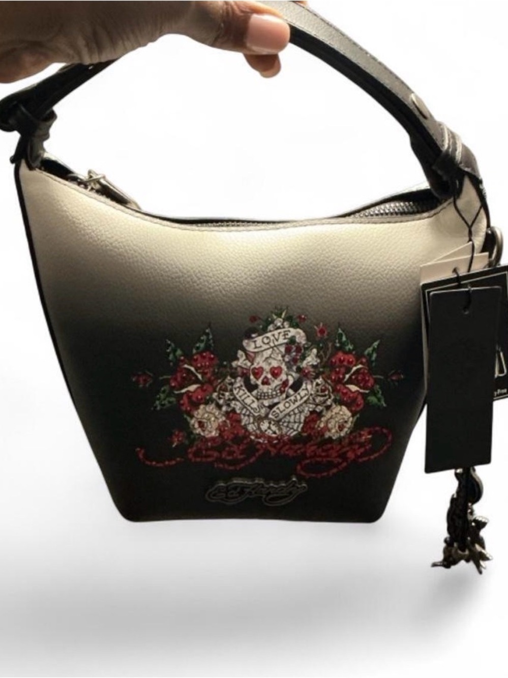 Ed Hardy Love Kills Slowly Ombre Shoulder Bag NWT
